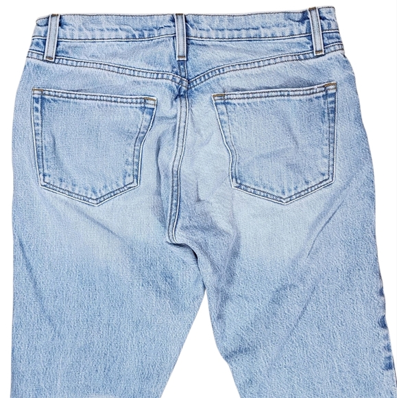 FRAME Le Slouch Distressed High Waist Straight Leg Jeans In Limelight 26 - Picture 7 of 13